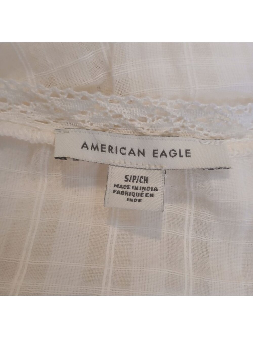 American Eagle Cream Small Long Sleeve Tiered Ruffle Dress Cowgirl w/ Lace #L-66 - Picture 3 of 9